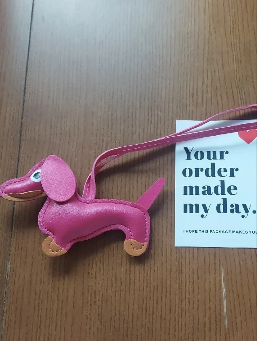 Kids Pink Dachshund Wristlet Bag Charm